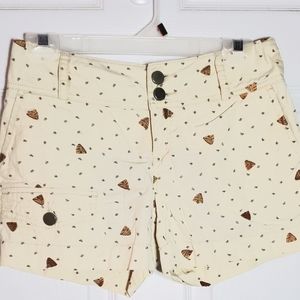 Anthropologie Bee Print cotton shorts 0